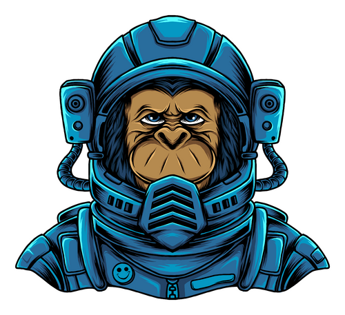 104. Astromonkey Sticker Fun Gift Poster Canvas Print A0 A1 A2 A3 A4 A5 A6 Art W