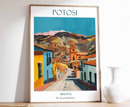 2_Potosi Print, Potosi Travel Poster, Bolivia Travel Print, Tropical Decor, Bota