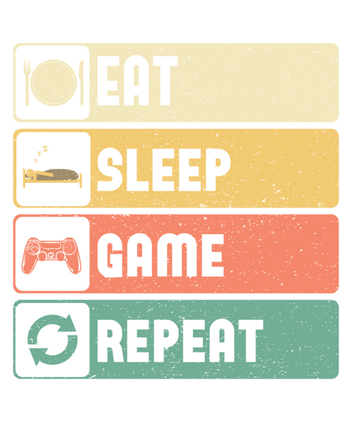 25. Eat Sleep Game Repeat (2) Poster Canvas Movie Film Print A0 A1 A2 A3 A4 A5 A