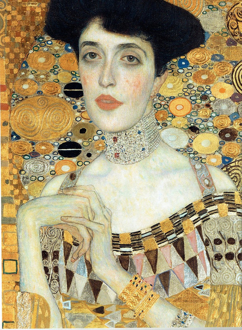 detail of portrait of Adele Bloch Bauer I Klimt 1907