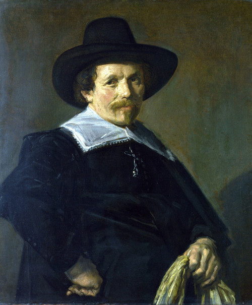HALS, Frans - Portrait of a Man holding Gloves Poster Canvas Movie Film Print A0