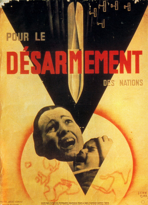 1933 Carlu Pour le désarmement des nations Photomontage, Post Poster Canvas M