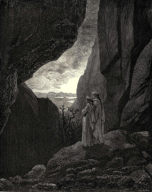 Dore_Gustave_74._My_guide_and_I_entered_the_hidden_path_lead Poster Canvas Movie