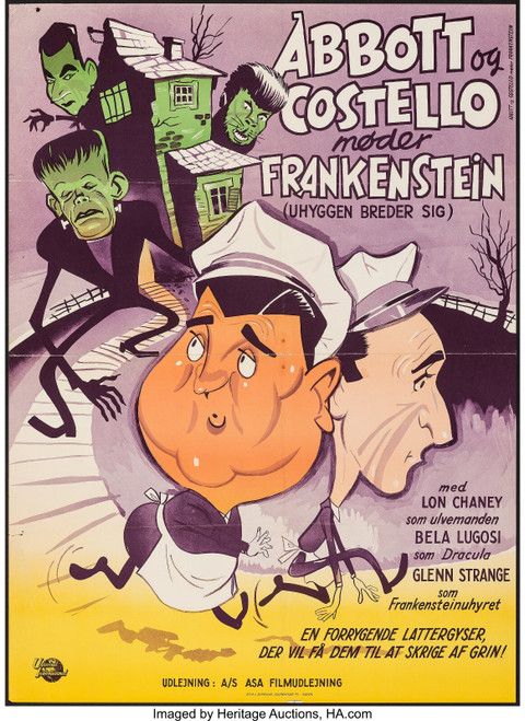 ABBOTT AND COSTELLO MEET FRANKENSTEIN (1948) 4 Poster Canvas Movie Film Print A0