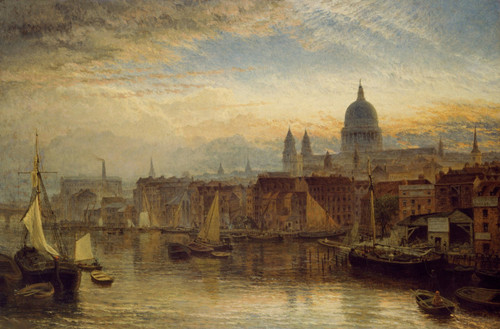 Henry Dawson St Paul from River Thames 1877 Poster Canvas Movie Film Print A0 A1