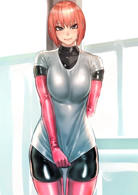 Black, White, And Pink Latex Pull Anime E Girl Poster Canvas Movie Film Print A0