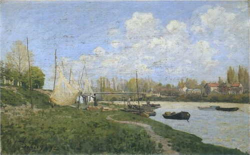 Alfred-Sisley-fishermen-mending-nets-1872 Poster Canvas Movie Film Print A0 A1 A