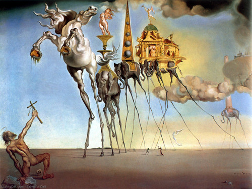 Salvador Dali - The temptation of saint anthony Version 1 Poster Canvas Movie Fi