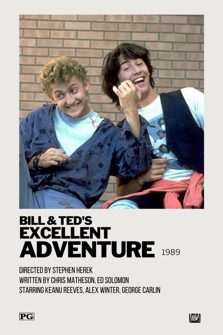BILL AND TED'S EXCELLENT ADVENTURE (1989) 5 Poster Canvas Movie Film Print A0 A1