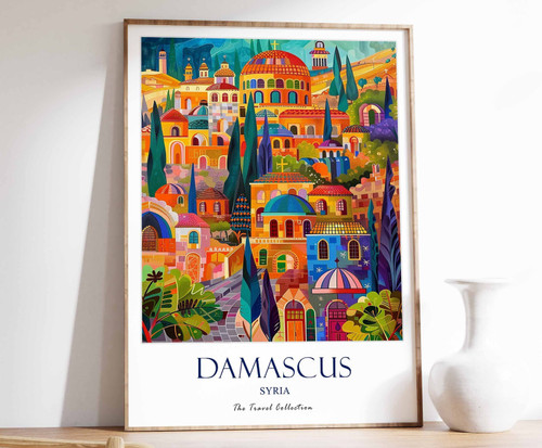 8_Damascus Print, Damascus Travel Poster, Middle East Travel Print, Islamic Deco