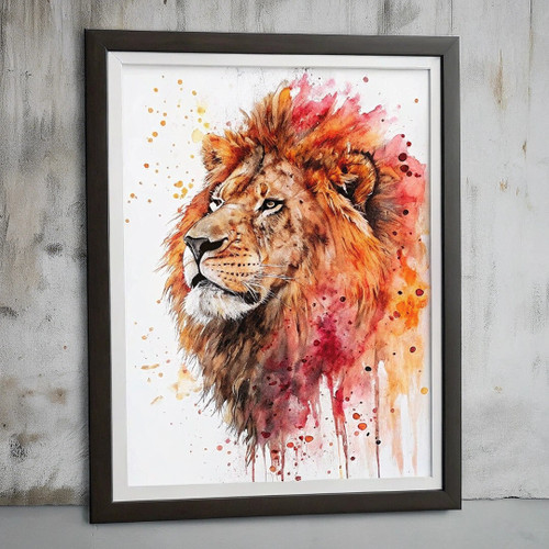 Big Cat Lion Art Print Vintage Lion Portrait Animal Wall Art Lion Poster Art (3)