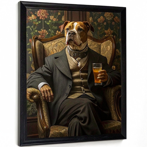 Regal Dog Portrait - Humorous Aristocratic Canine Art Print - Vintage Dog Print