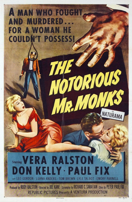 The Notorious Mr. Monks (1958)_0 Poster Canvas Movie Film Print A0 A1 A2 A3 A4 A