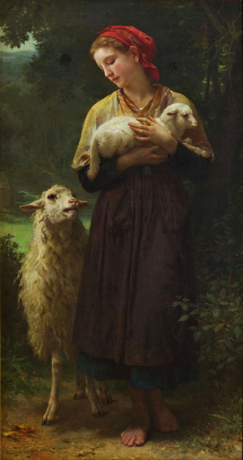 William Adolphe Bouguereau - The Shepherdess Poster Canvas Movie Film Print A0 A
