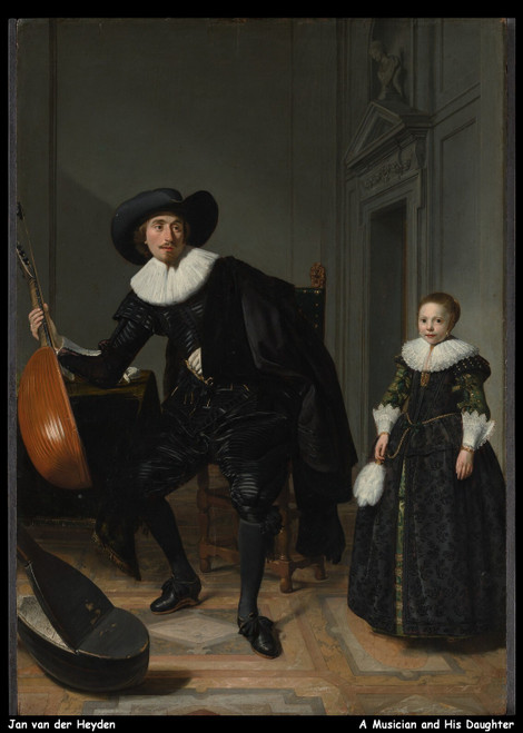 jan-van-der-heyden---a-musician-and-his-daughter_13208478445_o(1) Poster Canvas
