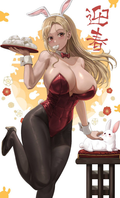Waitress Bunny Anime E Girl Poster Canvas Movie Film Print A0 A1 A2 A3 A4 A5 A6