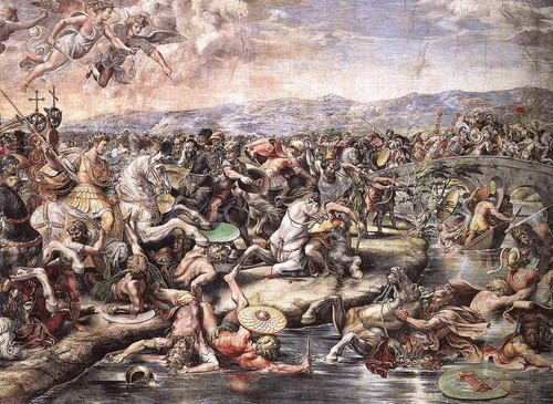 Raphael_The_Battle_at_Pons_Milvius_detail1 Poster Canvas Movie Film Print A0 A1
