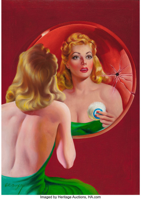 EARLE K. BERGEY - Dodging a Bullet Pin Up Girl Poster Canvas Movie Film Print A0