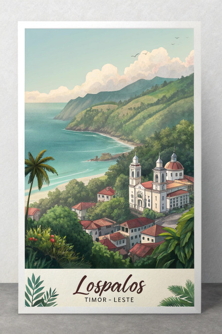 Lospalos, Timor-Leste - Vibrant Cultural Heritage Travel Poster Art Print Poster