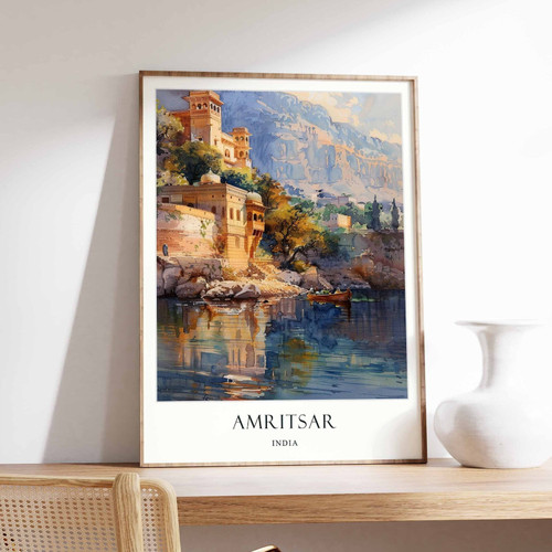 9_Amritsar Poster, Home Decor, Travel Art, Indian Wall Art, India Travel Poster,