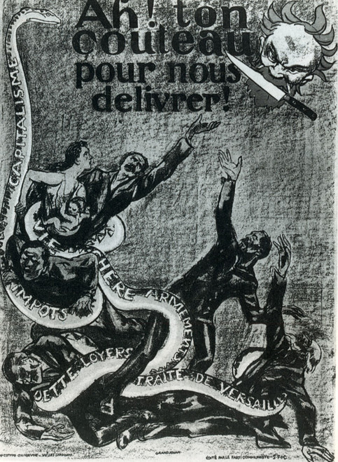 1924 Grandjouan Ah ton couteau pour nous délivrer, Post Poster Canvas Movie Fi