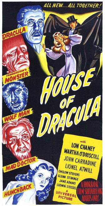 House Of Dracula 02 Poster Canvas Movie Film Print A0 A1 A2 A3 A4 A5 A6 Art Wall