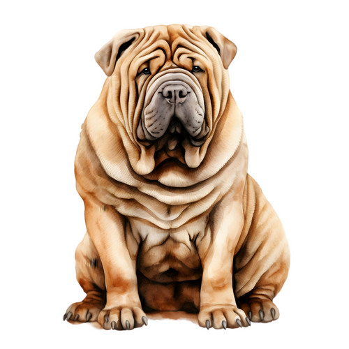 Chinese Sharpei (2) Poster Canvas Movie Film Print A0 A1 A2 A3 A4 A5 A6 Art Wall