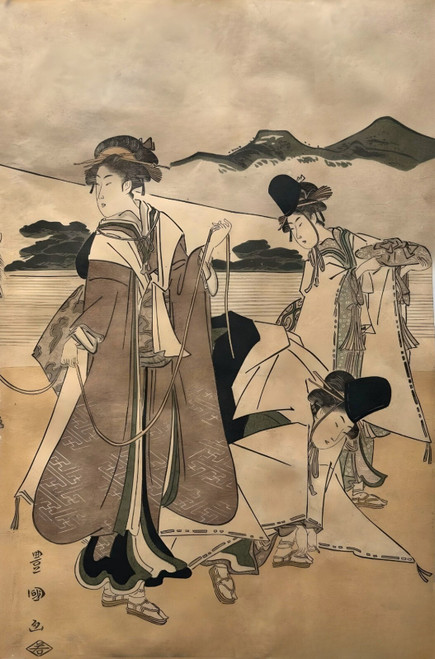 TOYOKUNI I (c1797) Japanese Woodblock Triptych Reprint REMASTERED Panel C Poster