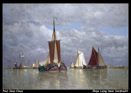 paul-jean-clays--ships-lying-near-dordrecht_11500530604_o(1) Poster Canvas Movie