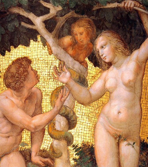 Raphael_Stanza_Della_Segnatura_Adam_and_Eve Poster Canvas Movie Film Print A0 A1
