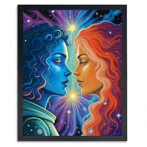 Celestial Wall Art Print Ying & Yang Artwork Witchcraft Print Spirit Energy Art