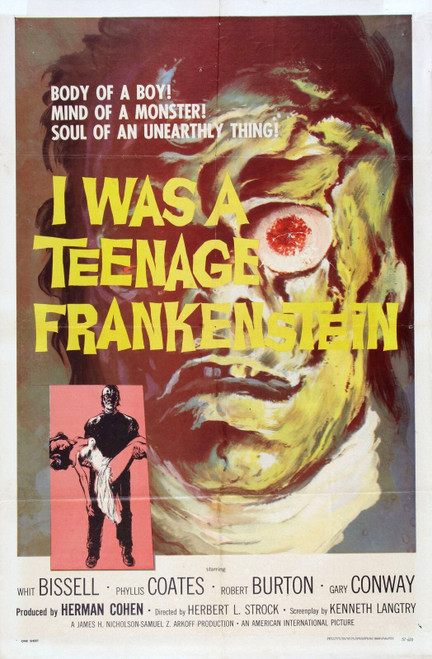 I Was Teenage Frankenstein 01 Poster Canvas Movie Film Print A0 A1 A2 A3 A4 A5 A