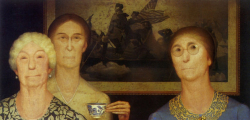 1932 Grant Wood Les filles de la Revolution Daughters of Revolution American pai