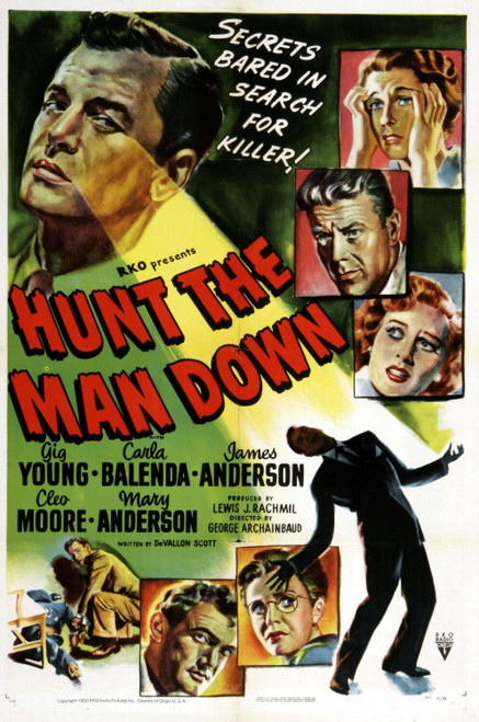 Hunt the Man Down (1950)_0 Poster Canvas Movie Film Print A0 A1 A2 A3 A4 A5 A6 A
