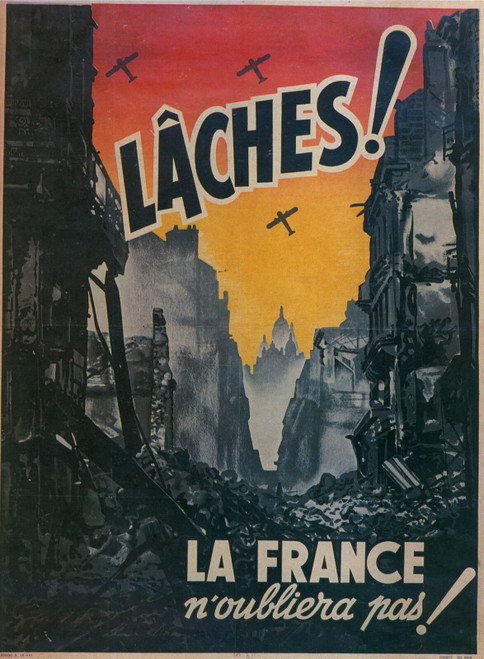 1944 Lâches, la France n'oubliera pas, Post Art Gallery Poster Canvas Print Wal