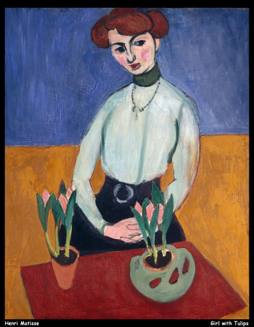 henri-matisse---girl-with-tulips_11120564025_o(1) Poster Canvas Movie Film Print