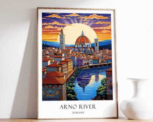 1_Arno River Poster, Florence Poster, Italy Poster, travel Poster, Wall Art, Hom