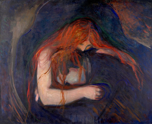 Edvard Munch - Vampire 1895 Poster Canvas Movie Film Print A0 A1 A2 A3 A4 A5 A6