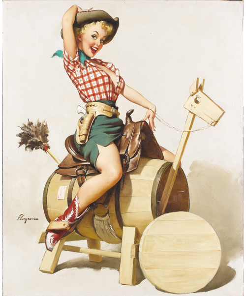 Gil Elvgren - Pinup Girl - Sitting Pretty Lola 1955 Poster Canvas Movie Film Pri