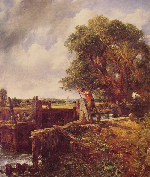 Constable_Boat_Passing_a_Lock Poster Canvas Print Art Painting Decor Reprint wal