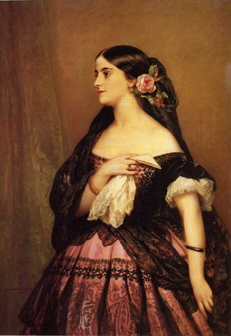 Winterhalter_Franz_Xavier_Adelina_Patti_1863 Poster Canvas Movie Film Print A0 A