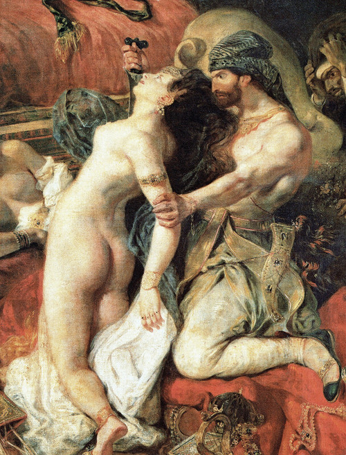 Delacroix- The Death of Sardanapalus (detail) Art Gallery Poster Canvas Print Wa