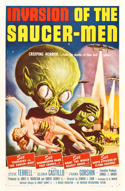 Invasion Of Saucer Men 01 Poster Canvas Movie Film Print A0 A1 A2 A3 A4 A5 A6 Ar