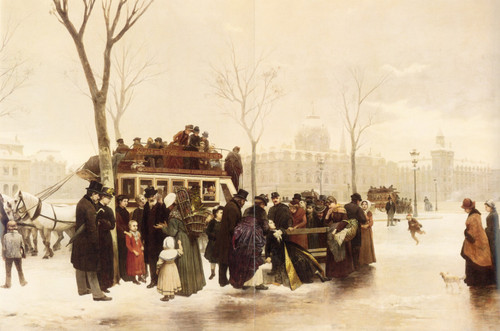 Cornet_A_Disturbance_on_Le_Quai_de_Gesvres_Paris Poster Canvas Print Art Paintin