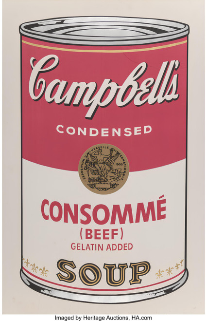 Andy Warhol (1928-1987). Campbell's Soup I (Consommé), 1968.- upscaled Poster Ca