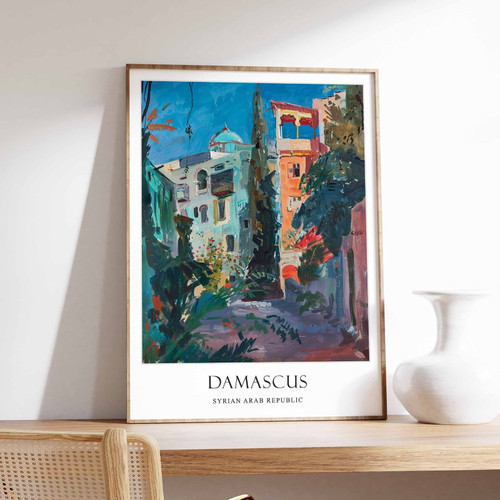 8_Damascus Poster, Islamic Decor, Islamic Art, Middle Eastern Art, Damascus Gift