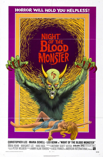 Night of the Blood Monster (1972)_0 Poster Canvas Movie Film Print A0 A1 A2 A3 A