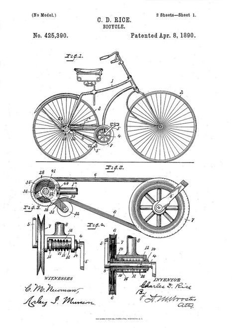 Bicicletta Vernice Stampe Ciclismo Blueprint Arte Poster (3) Poster Canvas Movie