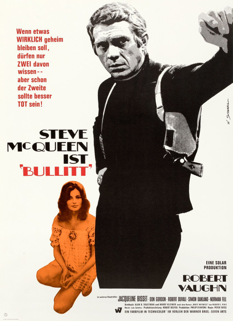 Bullitt (1968)_15 Movie Film Poster Canvas iconic design