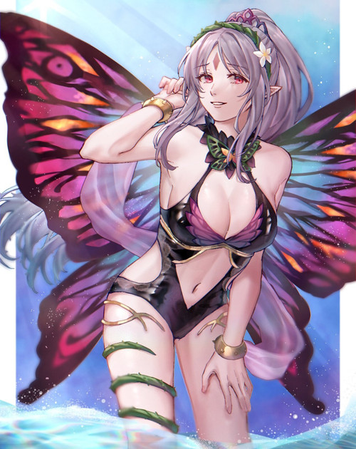 Plumeria Swimsuit Fairy Anime E Girl Poster Canvas Movie Film Print A0 A1 A2 A3